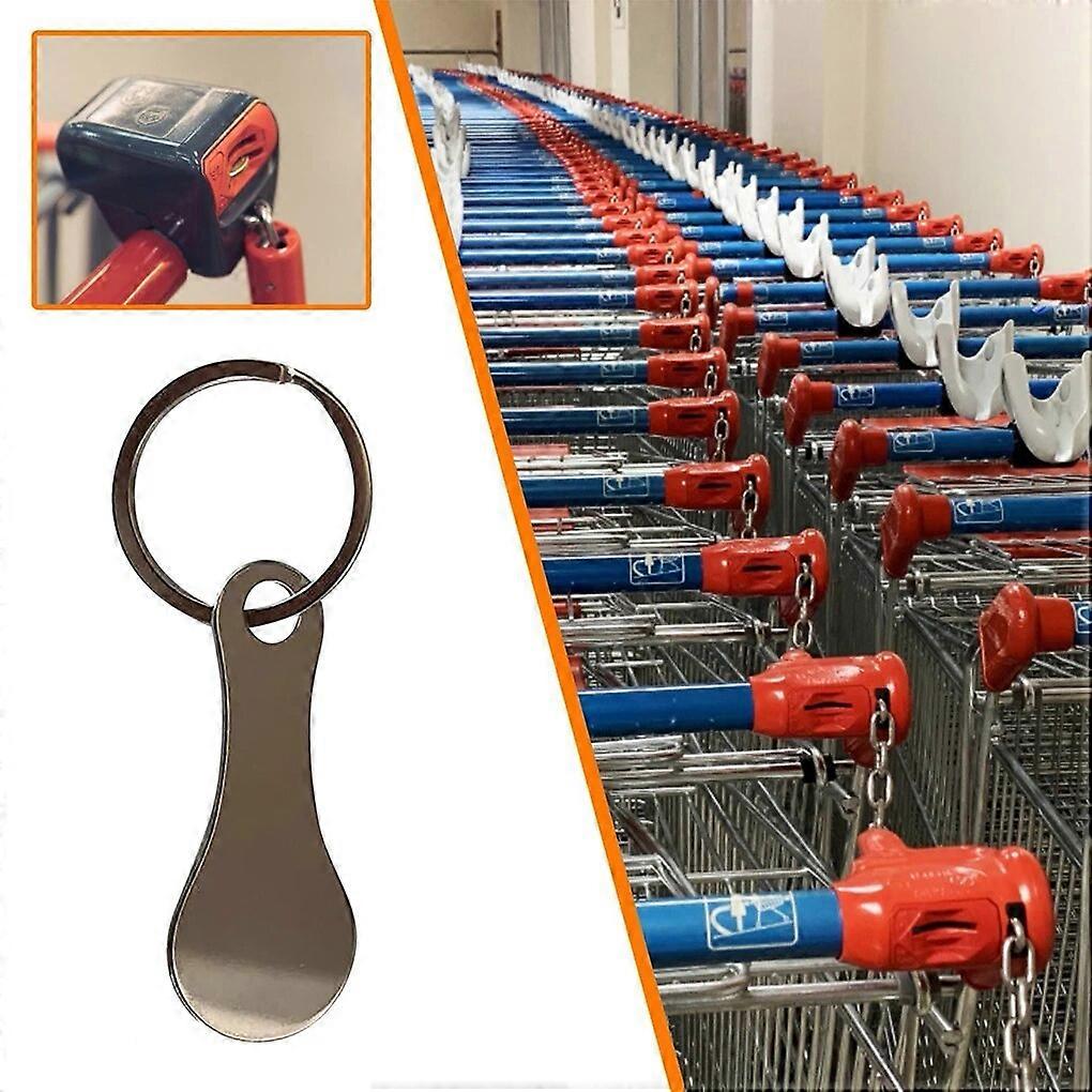 Aluminium Alloy Shopping Trolley Key Portable Adorable Reusable Elegant Cart Coin Token Accessories with Keyring