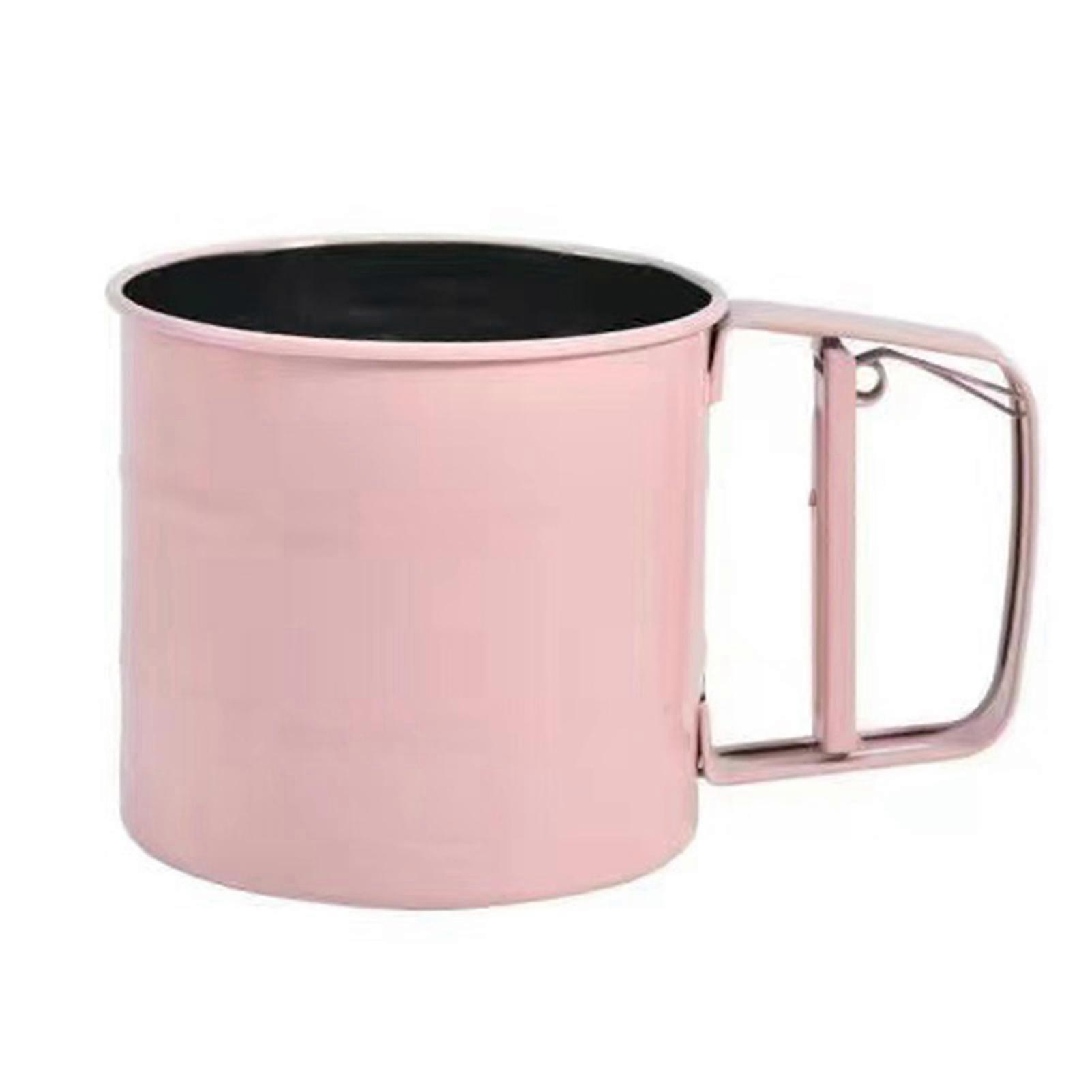 Stainless Steel Flours Sieve Cup with Handle Rust-Proof Powder Mesh Sifter for Powdered Sugars
