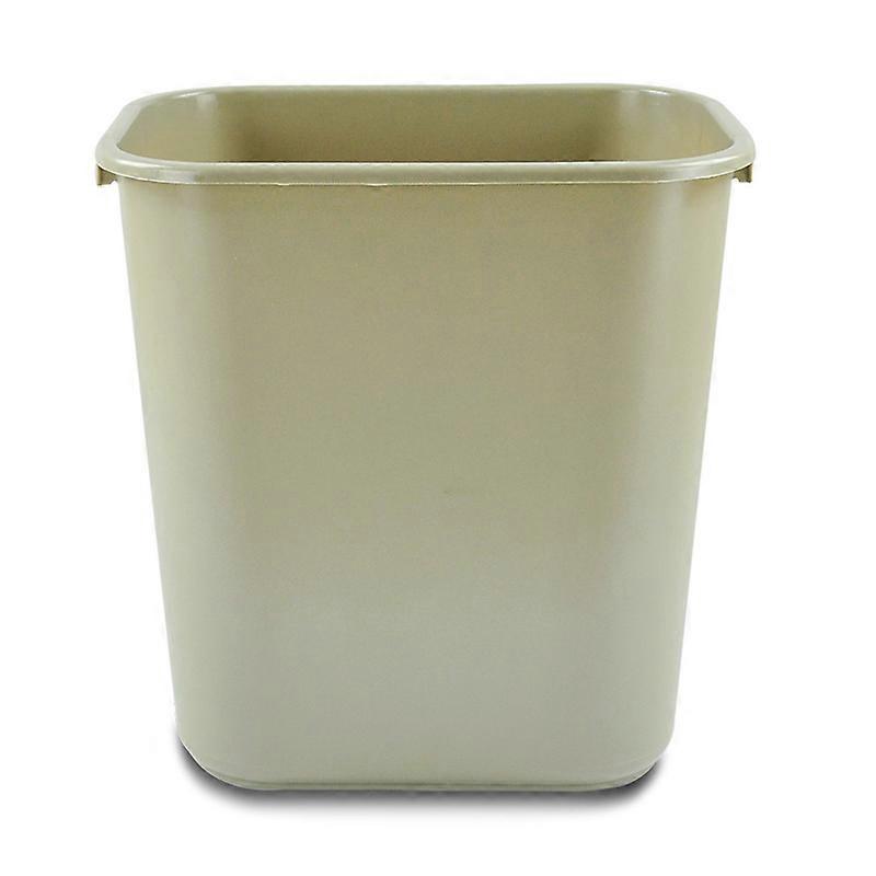 13L Simple Plastic Trash Can Durable Waste Container Deskside Wastebasket for Household Office