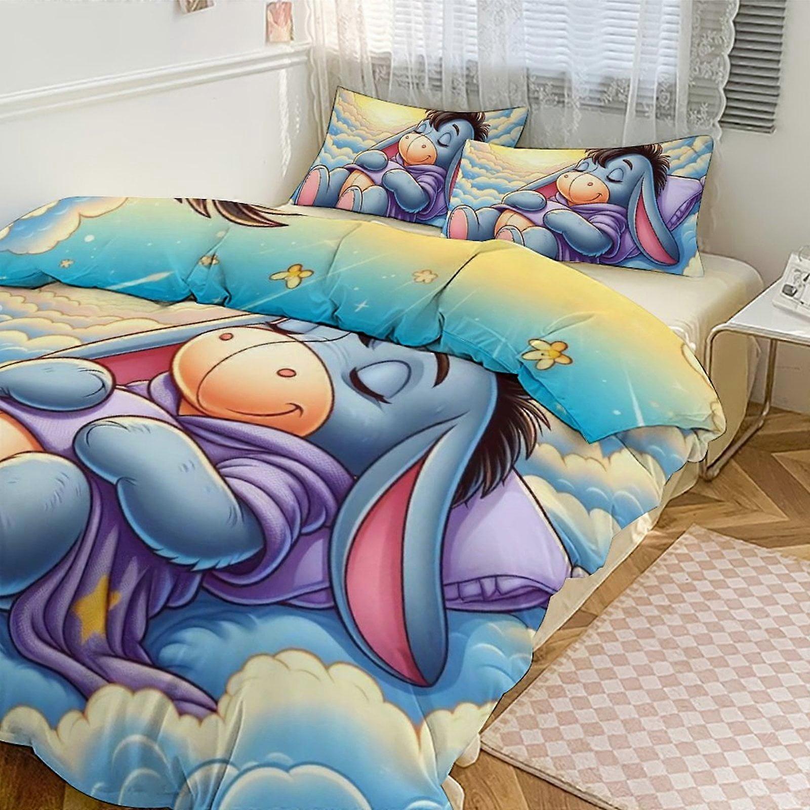 ملاءات السرير g589 Eeyore طقم مراشراشة بنمط لحاف كوف طقم 3 قطع 1 غطاء لحاف و 2 غطاء وسادة للنساء والرجال والمراهقين tq589 ملاءات سرير