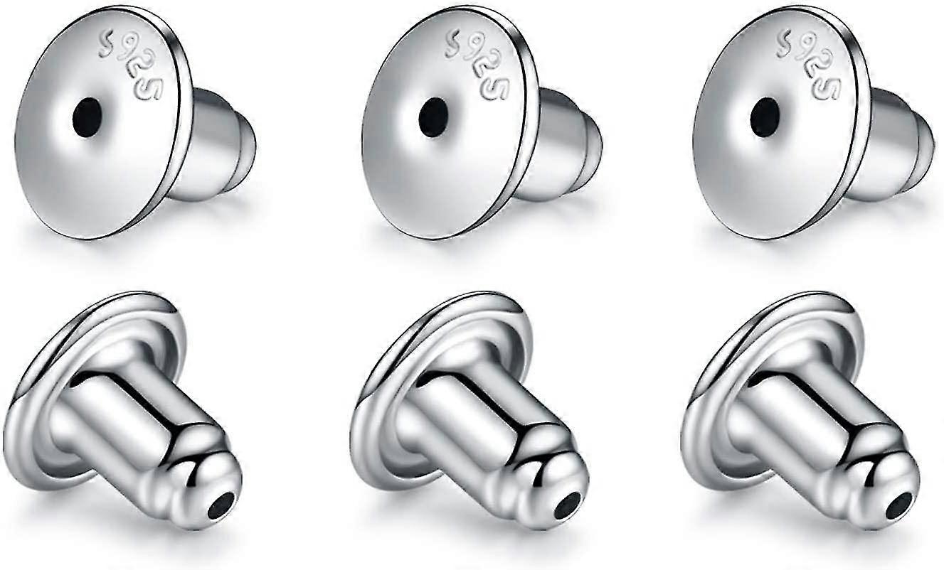 3 P Plated Earring Backs,925 Silver Earring Backs