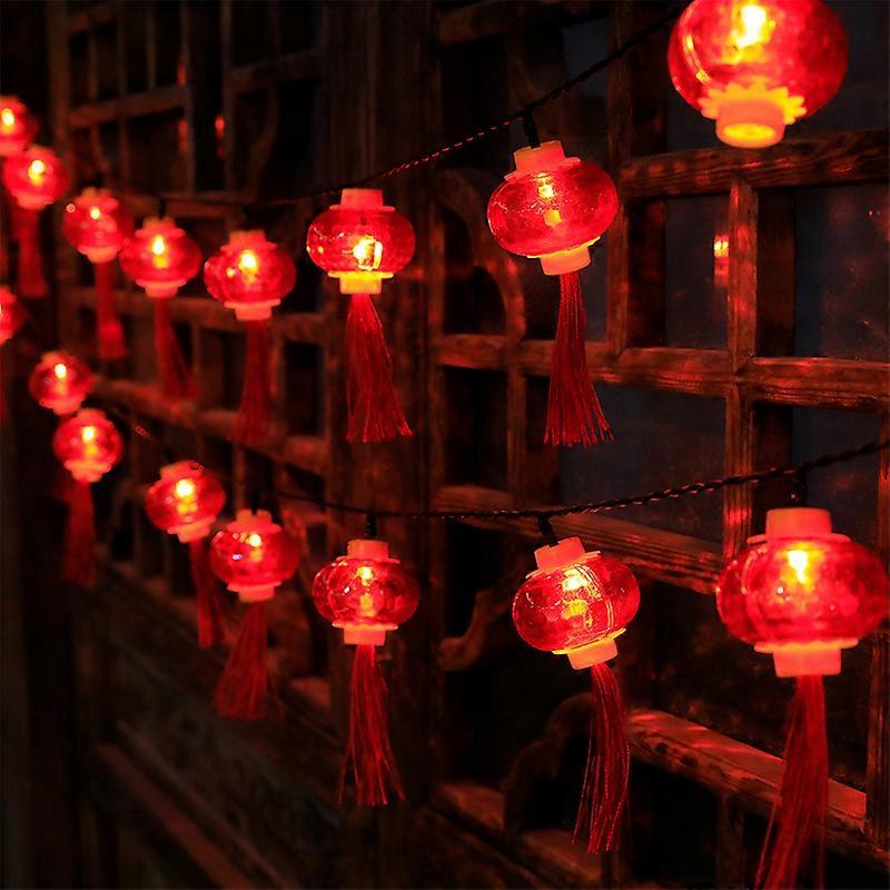 3m 20LED tassel lantern strings decorated with red lanterns for the Spring Festival Lantern Festival,2024 Ping