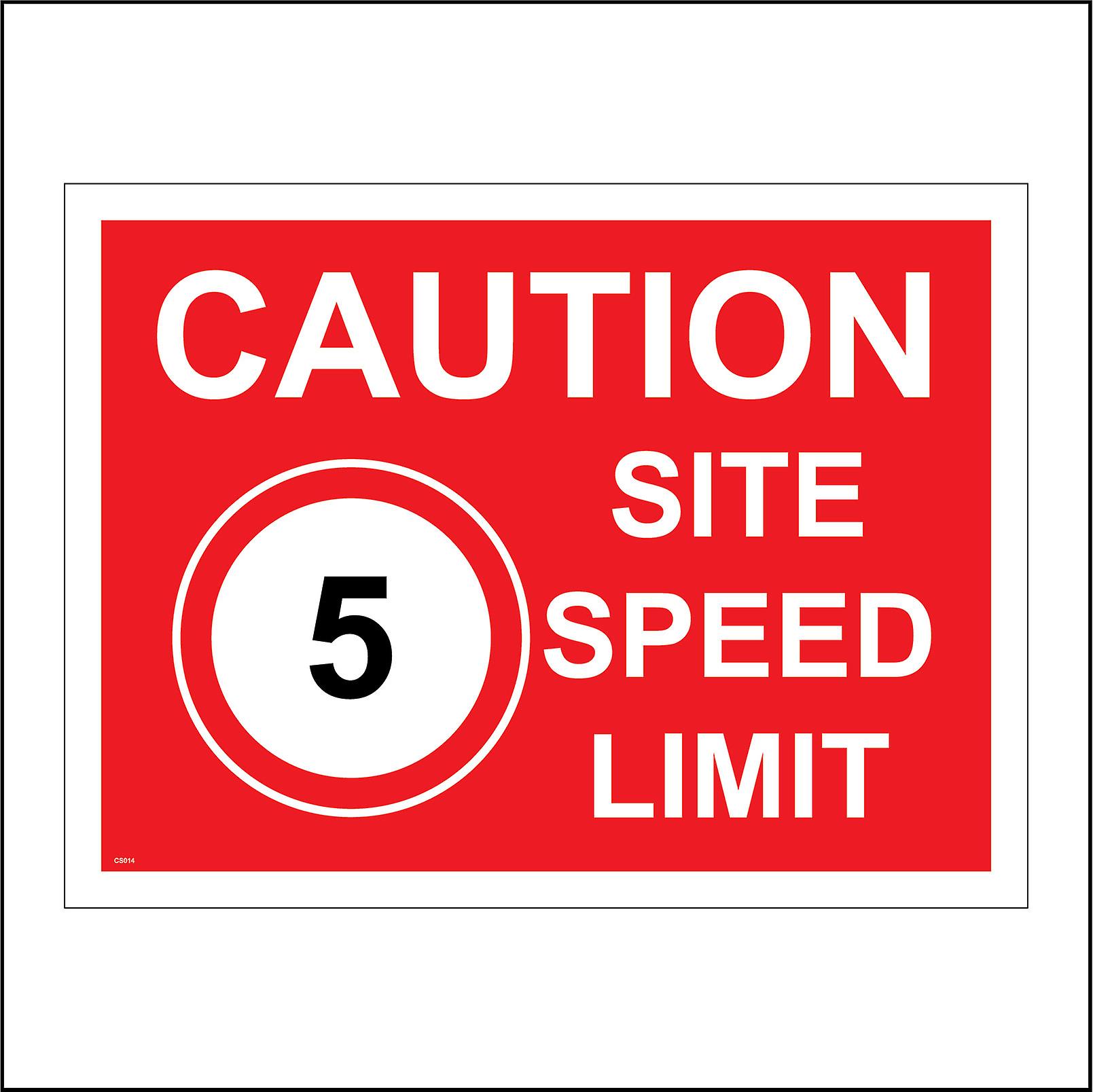 CS014 Caution 5 MPH Site Speed Limit Sign with 5 MPH
