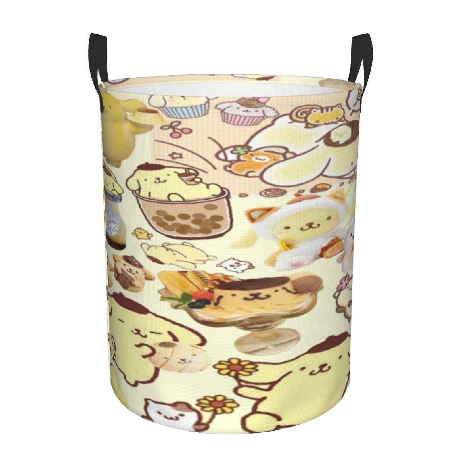 Pompompurin 3d grafische vlam wasmand brand vlam kleding mand opslag met handvat-SYS28314