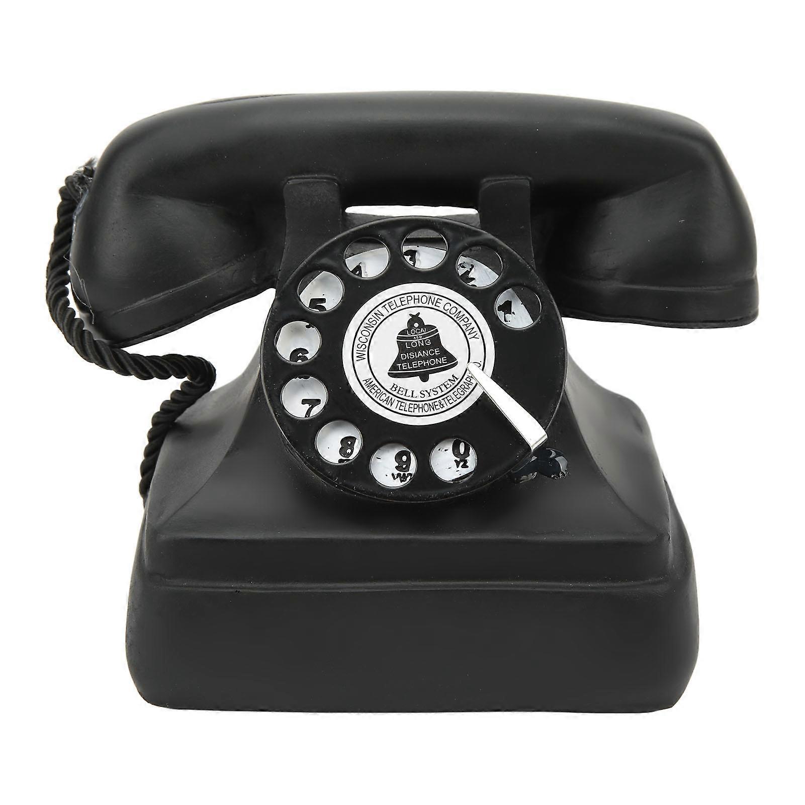 Rotary Telephone Model Vintage Landline Ornament Classic Old Style Dial Telephone Model for Desk Home