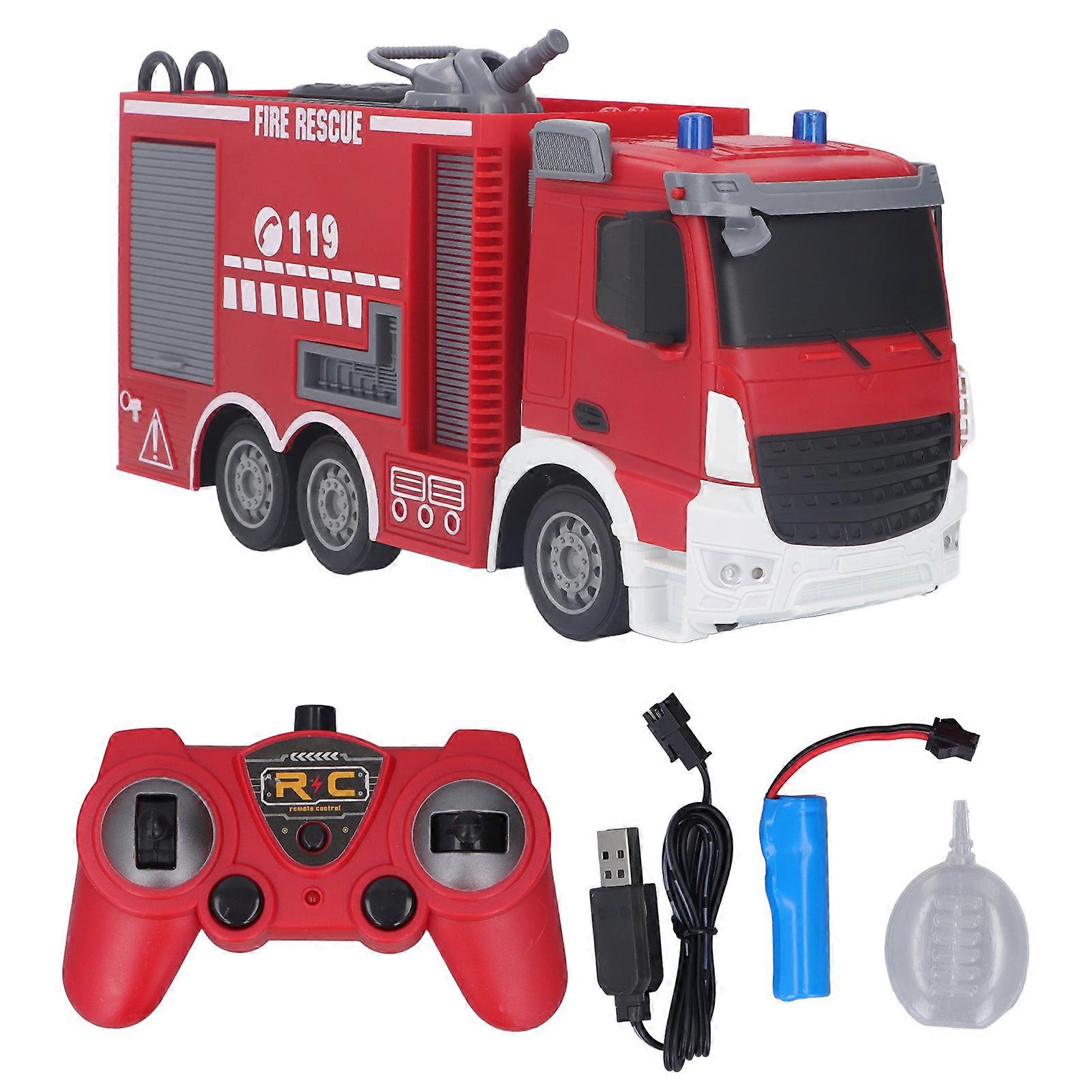 RC Fire Truck Toy Interactive Play Reliable Lifelike Remote Control Vehicle Toy for Kids for Home