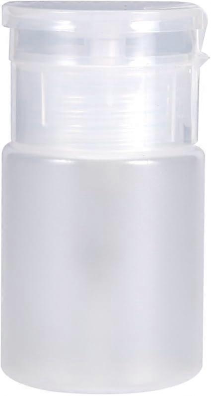 Pieces Nail Dispenser Bottle, Cleaner Pump Empty Plastic Bottle for Liquid Nail Polish Remover - Clear Bottle 60ML