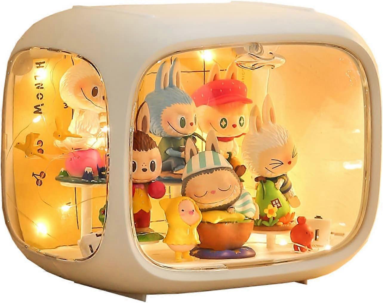 Vetrina per figure con espositore regolabile leggero Espositore in acrilico trasparente con porta a prova di polvere e umidità adatto per Lego da collezione