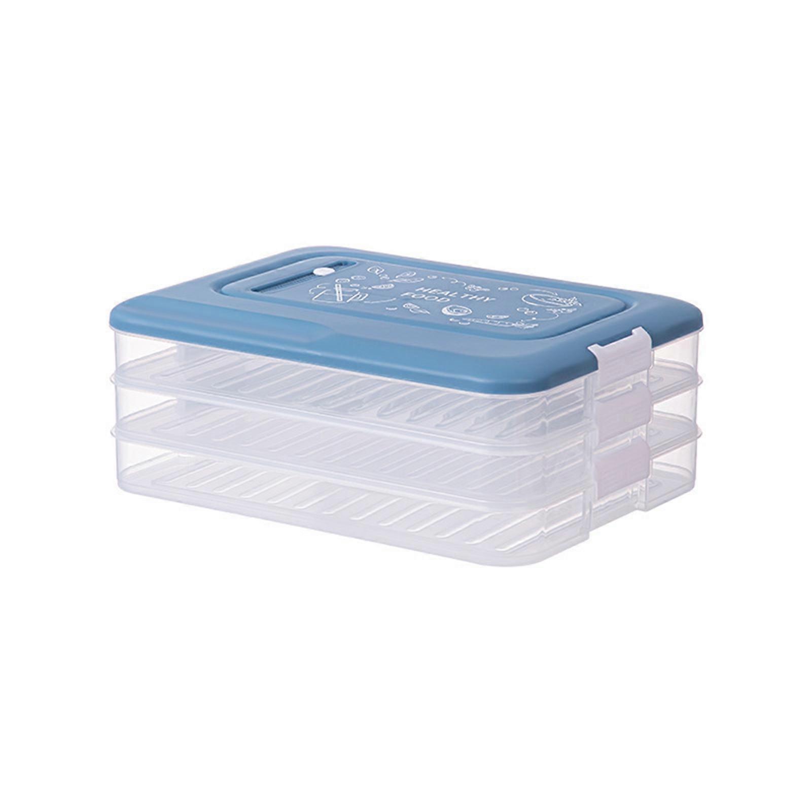 Fridge Dumpling Box Highly Sealed Transparent Non-stick Stackable Visible Egg Preservation Anti-skid Bottom Thick Fridge Freeze Dumpling Box Household