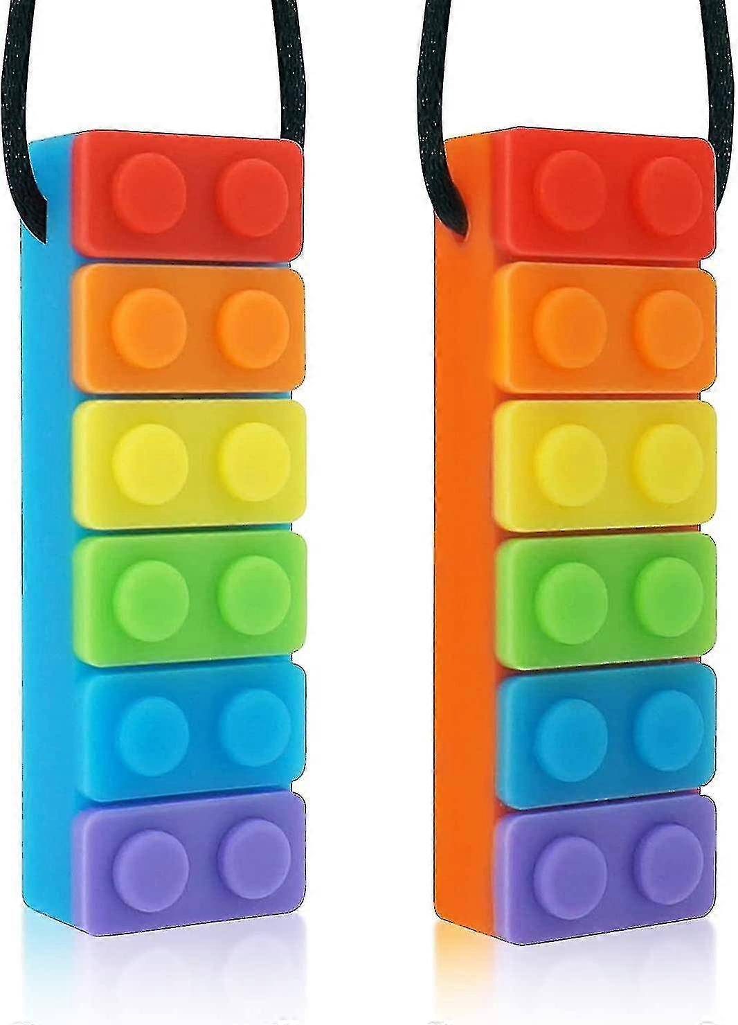 Chew Necklace, Sensory Chew Necklace For Kids Toddlers With Autism Adhd, Oral Motor Chewy Teether(2 Pack)