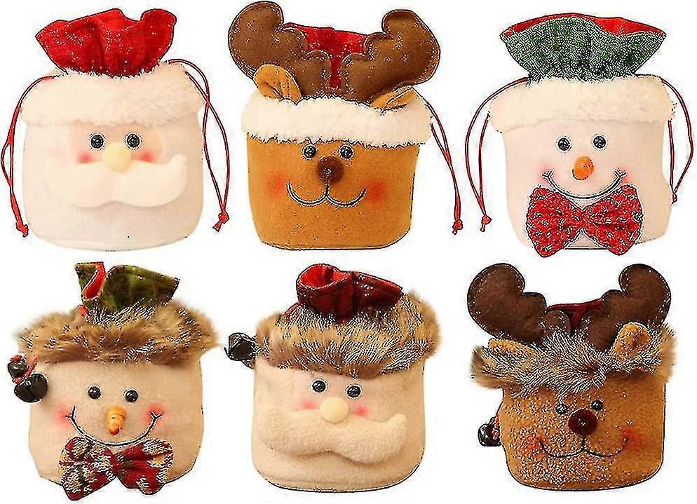6 Pcs Christmas Candy Bag Apple Bag