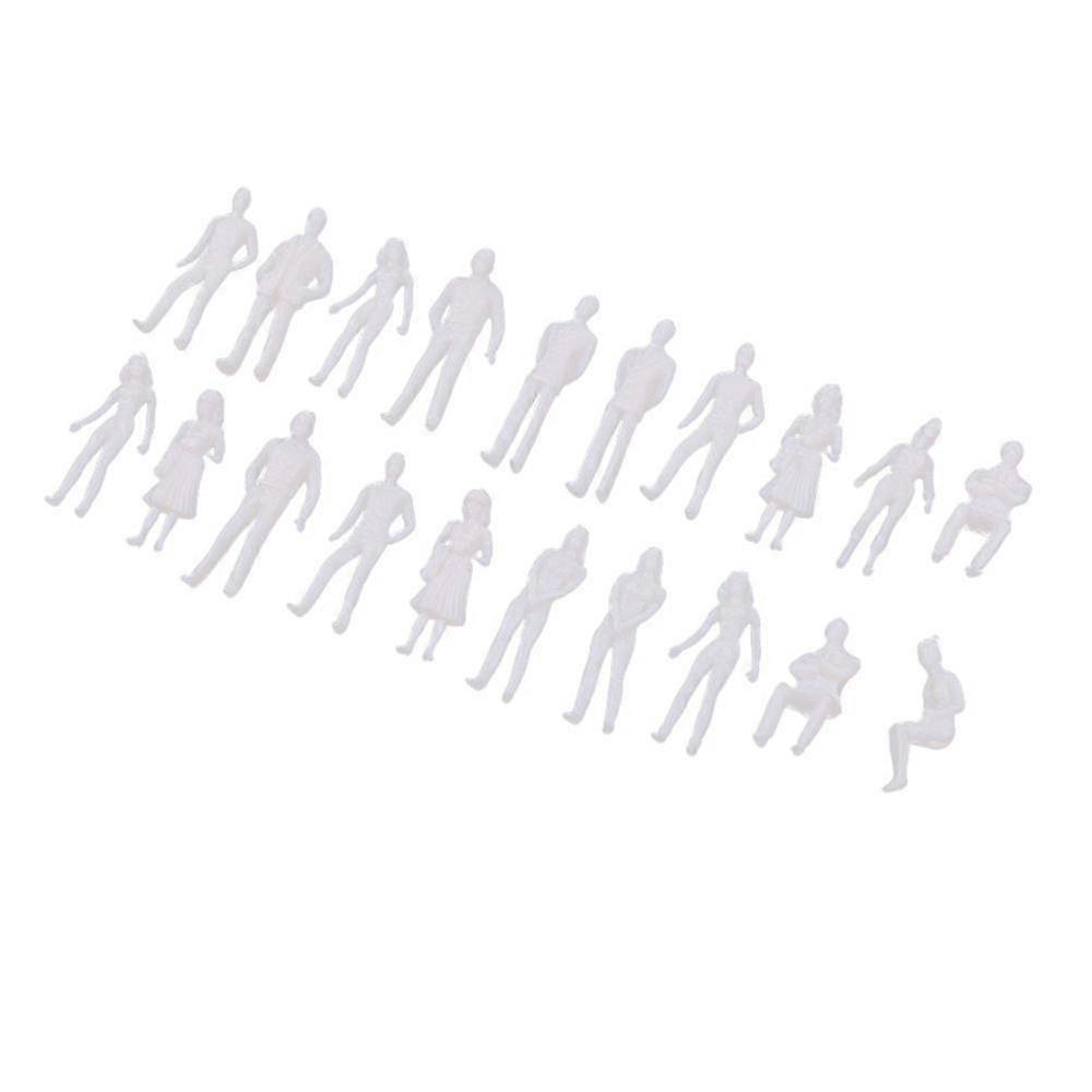20 Pieces 1/50 Scale Unpainted Model People Architecture Mini Figures Kit