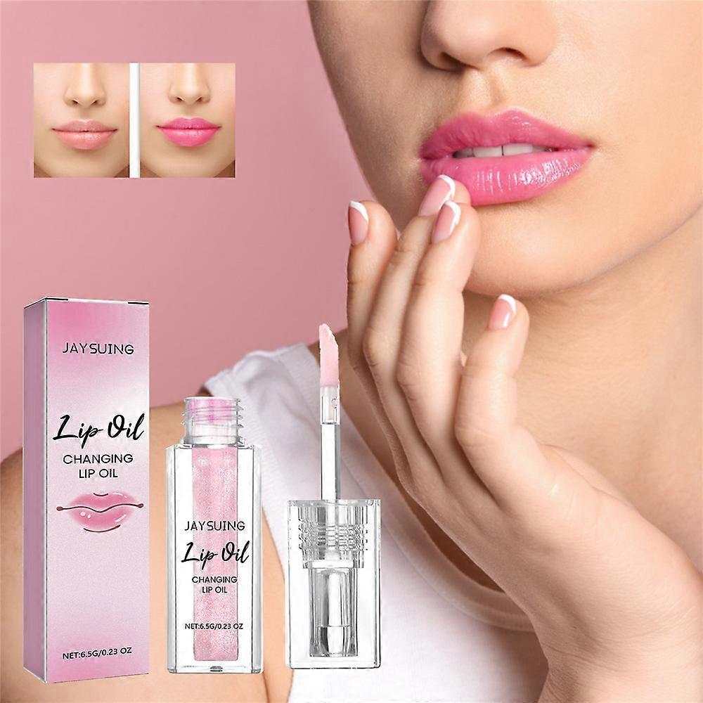 Magic Color Changing Lip Oil, Long-Lasting Moisturizing Plumping Lip Gloss Reduce Lip Lines