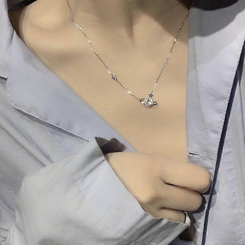 Diamond Initial Letter Pendant Necklace Silver