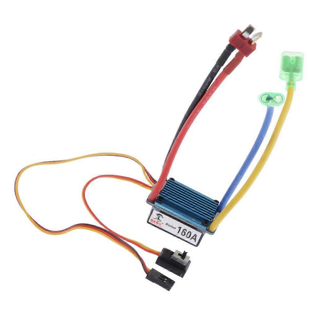 160A Waterproof Brushed ESC Electronic Speed Controller Built-in 5V 1A BEC for 1/12 RC Car Touring Buggy Truck Rock Crawler - T Plug