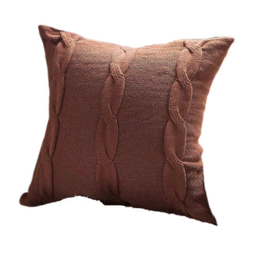 Capa de Almofada de Algodão Tricotada Capa de Almofada Quente de Cabo Duplo para Cama Sofá Decoração Conjunto de 2