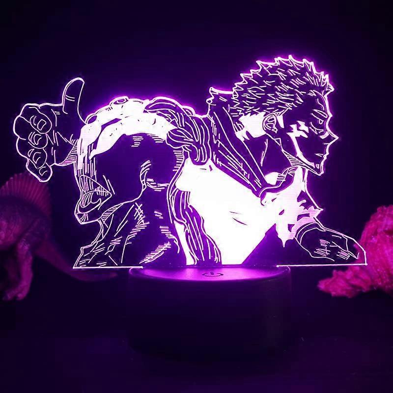 Jujutsu Kaisen Gojo 3D Illusion Night Light Lamp Smart Touch, RGB Effect USB Cable Powered Creative Japanese Anime 3D Lamp-Ideal Gift