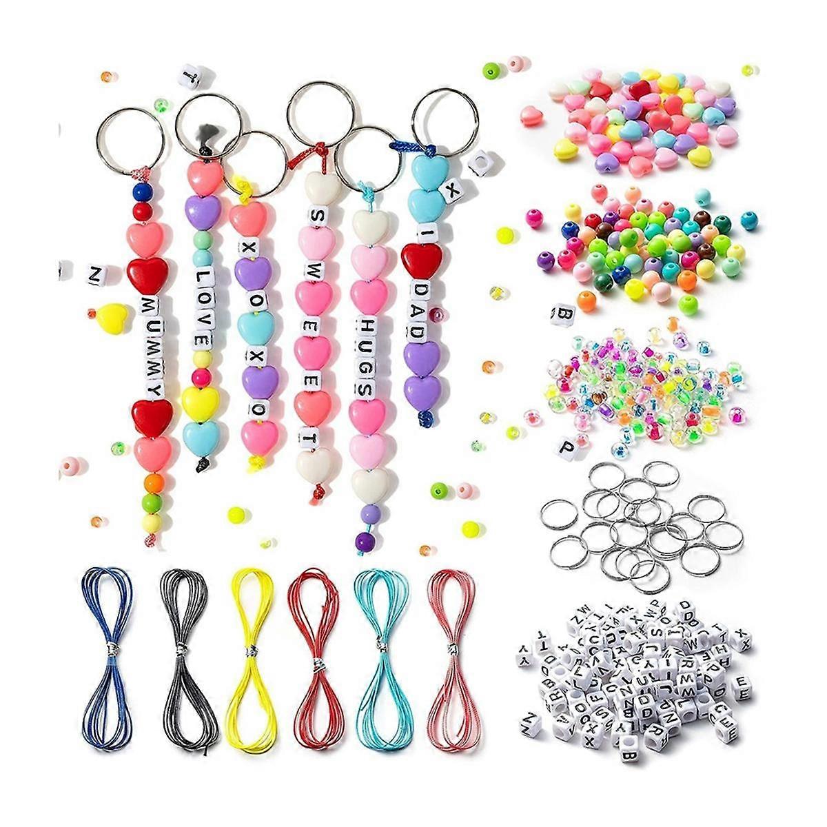 286Pcs DIY μπρελόκ που κατασκευάζει τις εξαρτήσεις χειροτεχνίας, χάντρες για κοσμήματα που κάνουν τις προμήθειες σετ με τις πολύχρωμες διαφανείς χάντρες αλφαβήτου