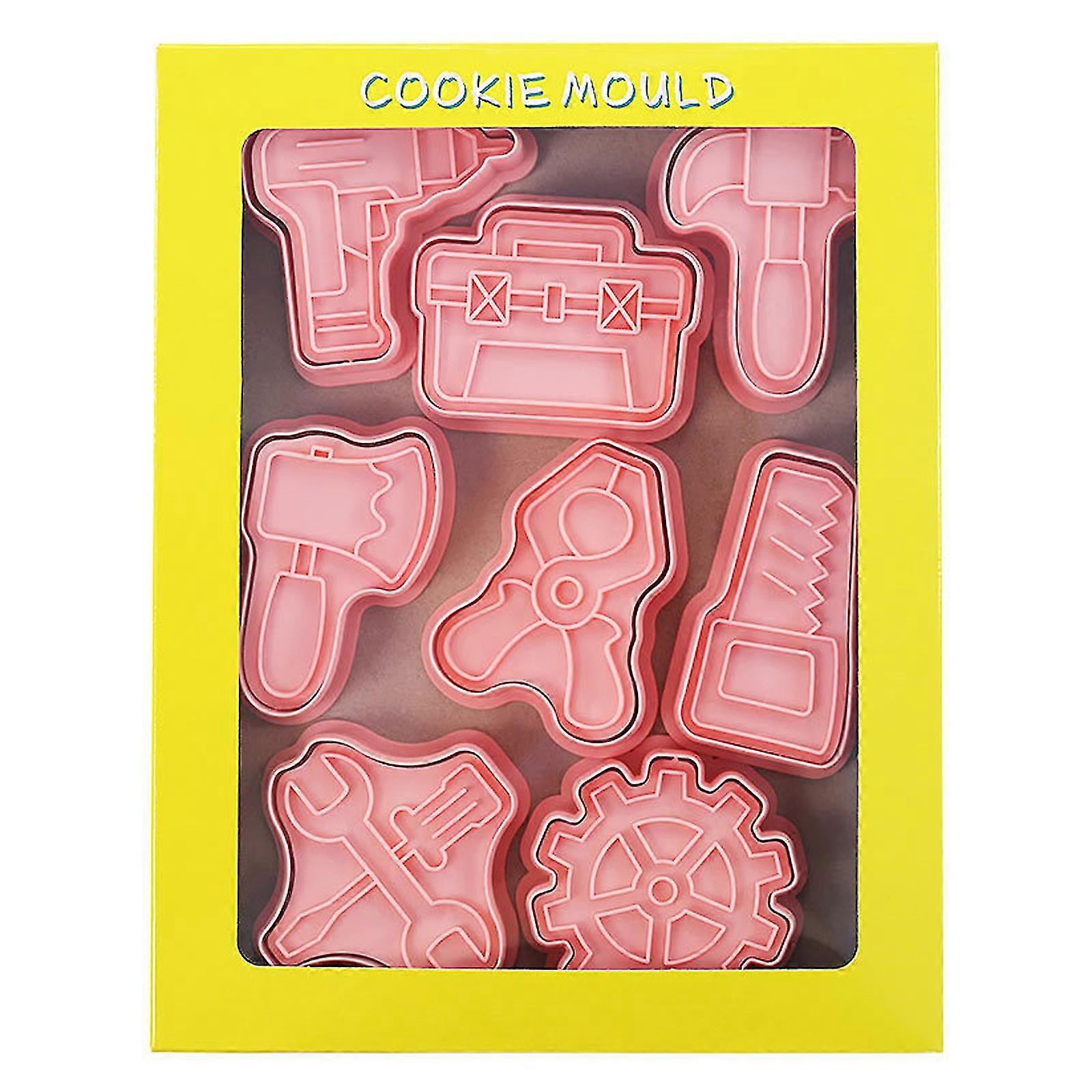 8 Pack 3d Biscuit Cutters Cookie Moulds Hardware Tools Shaped Pp Cookie Cutters PK