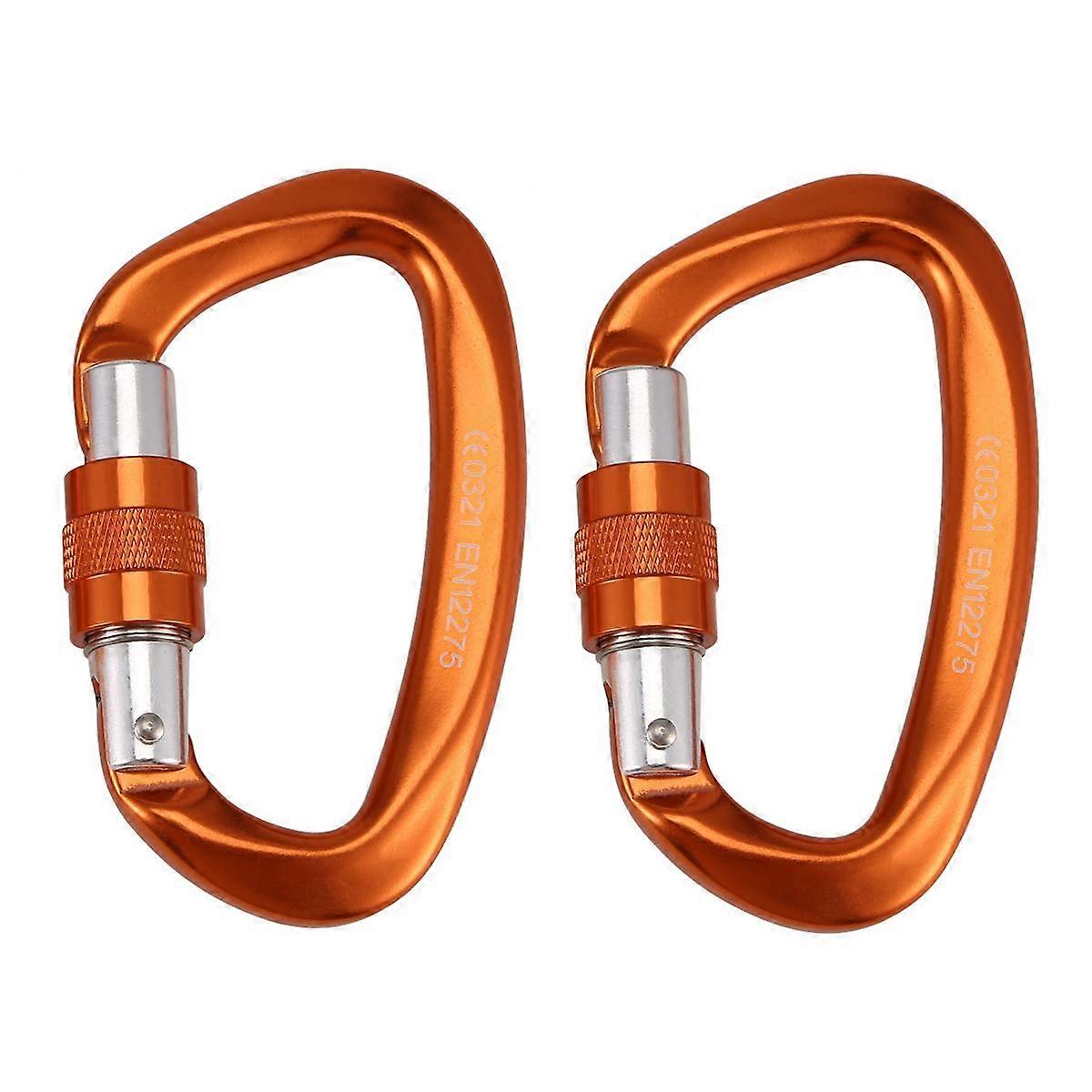 2PCS 25KN 登山扣 D 形钩铝合金登山设备,适用于远足、露营、背包钩 C