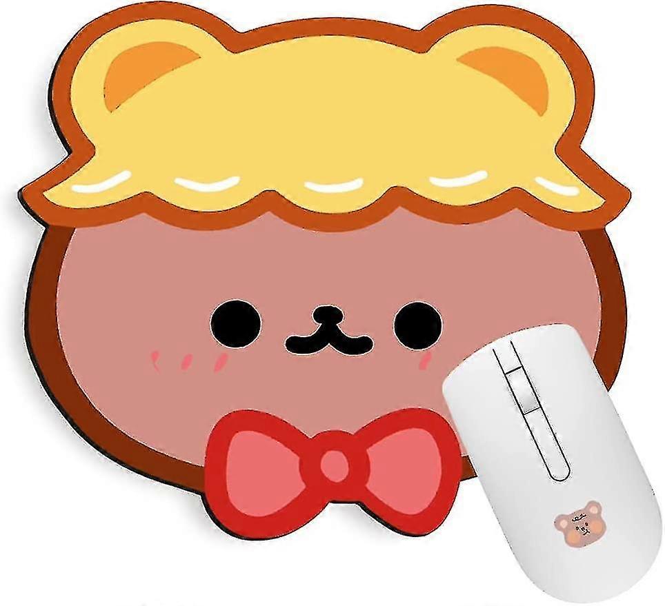 일본 감성의 귀여운 애니메이션 스타일 미니 마우스 패드, 사무용품, 카와이 데스크 액세서리, 미끄럼 방지 방수 마우스 패드 (노란 모자)