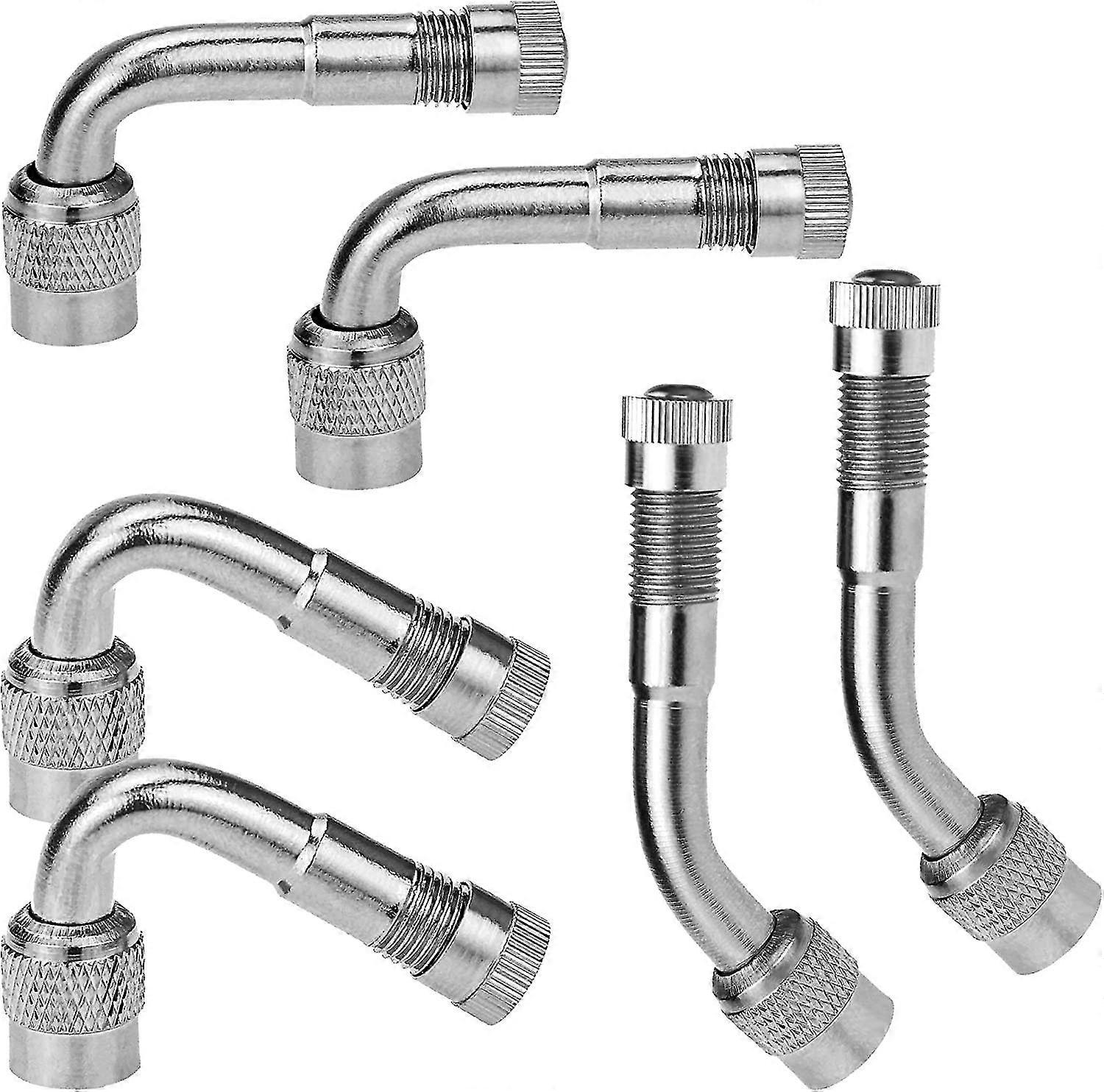 6-pack Valve Stem Extenders, 45 Degree 90 Degree 135 Degree Schrader Tire Valve Extension Compatible For Dual Wheels Passenger Cars, Rv, Stroller, Bi