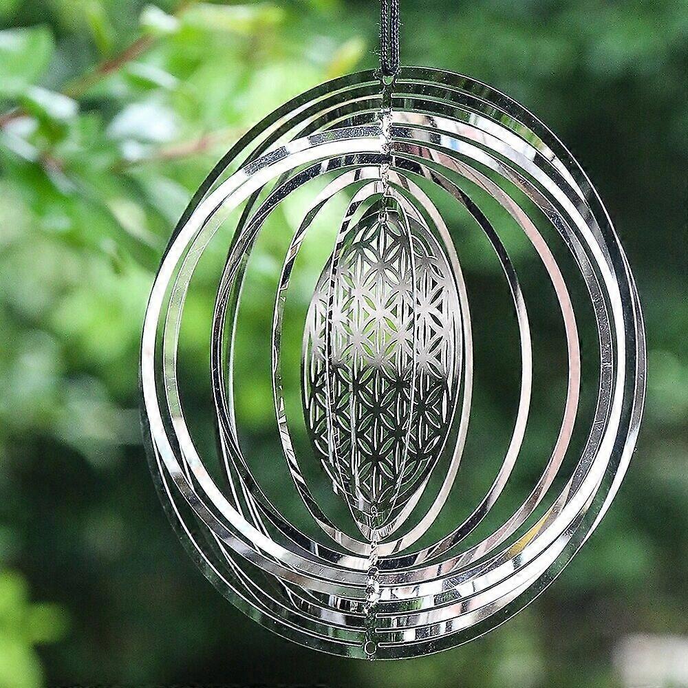 1pc Metal Flower Life Wind Spinner Rotating Windchimes Catcher Sublimation