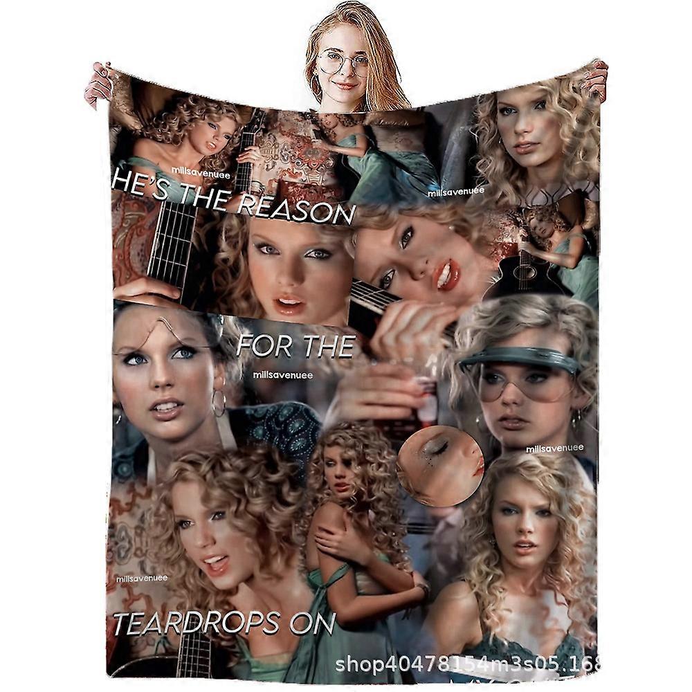 Taylor Swift Blanket Taylor Swift Singer Flannel Blanket Air Conditioning Blanket Nap Cover Blanket Flannel MT105