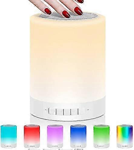 bedside lamp mood light with bluetooth speaker usb rechargeable smart touch control night light