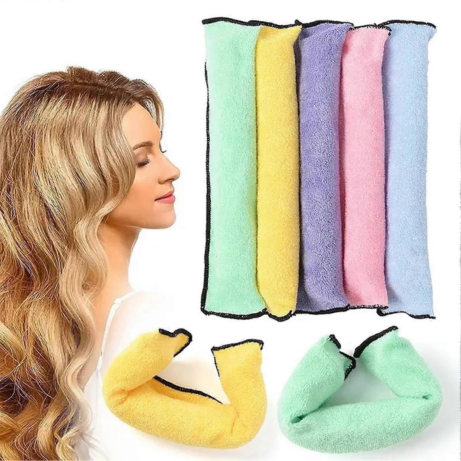 6pcs Heatless Curling Wand Lazy Curling Wand with Sponge Iron Wire for Salon Hairdressing Styling Tools