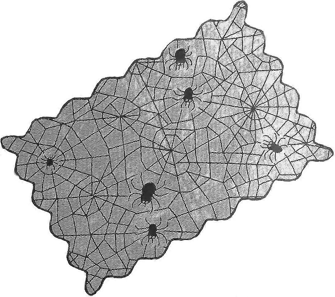 Rektangel spetsduk - Spider Web Design för Halloween