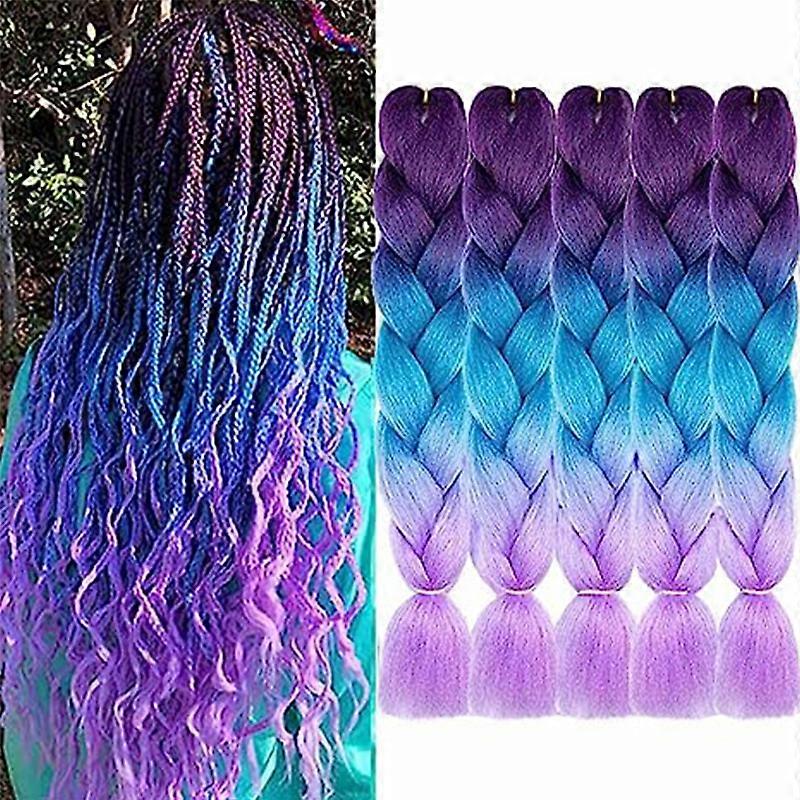 Braiding Hair Afro Jumbo Braiding Hair Extensions 5Pcs Synthetic 24 Inch