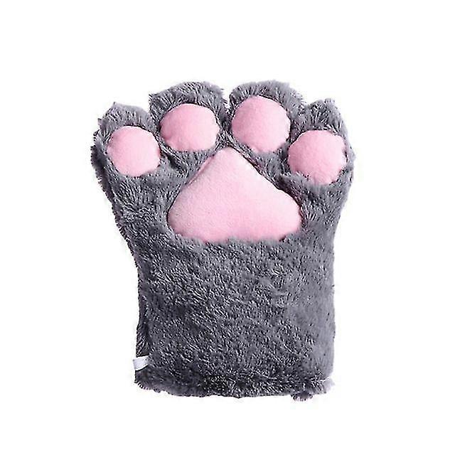 Plush Cat Paw Cosplay Performance Props Cat Paw Gloves 2pcs-grey