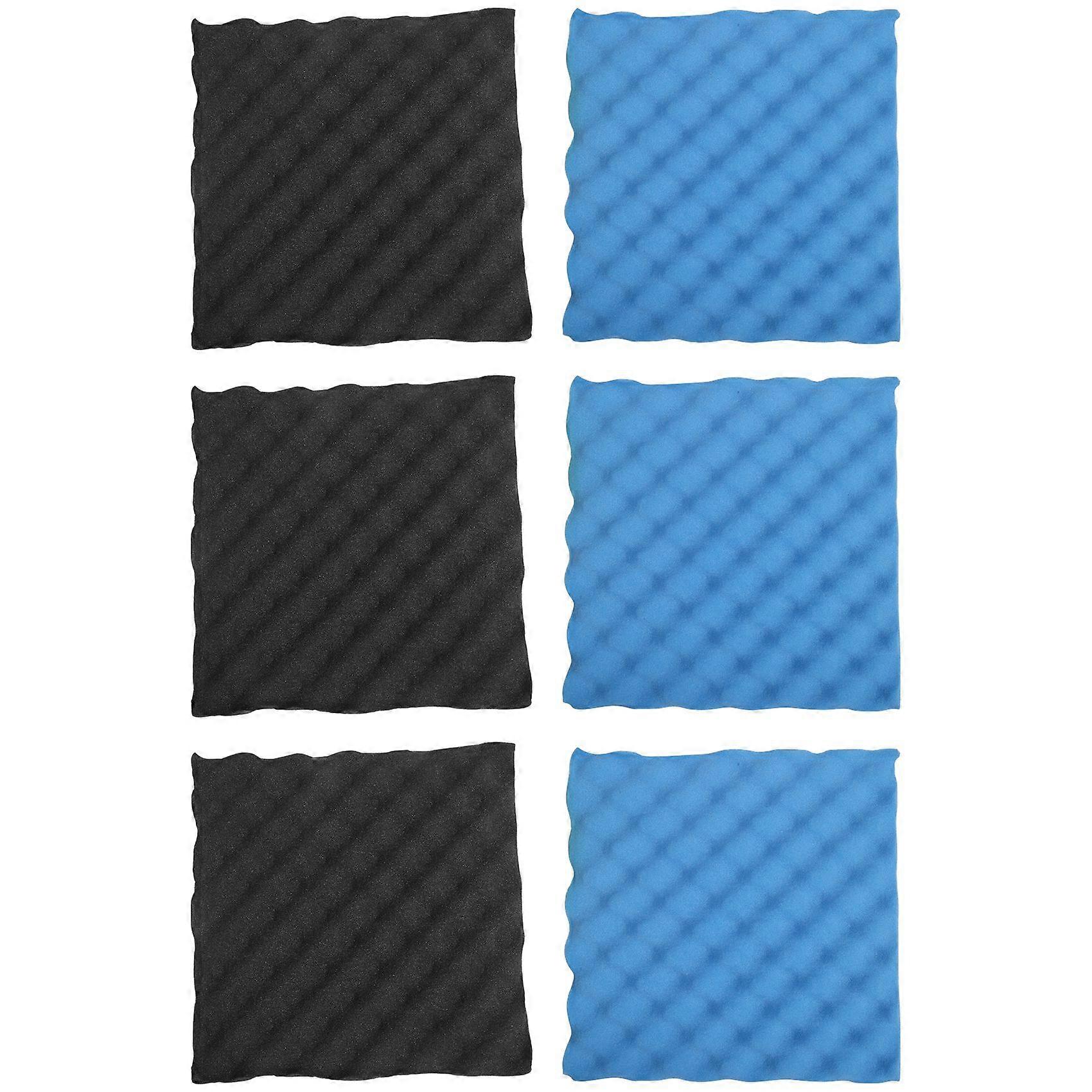 6 Pack Black + blue / Charcoal egg foam acoustic tiles soundproofing foam panels sound insulation s