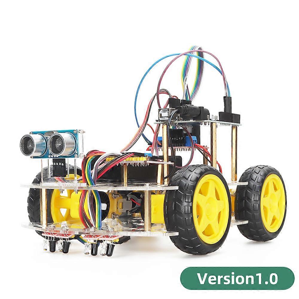 4WD Smart Robot Car Starter Kit för Arduino Programmering Lärande och utveckling av färdigheter Automation Robot Framework Kits + Manual