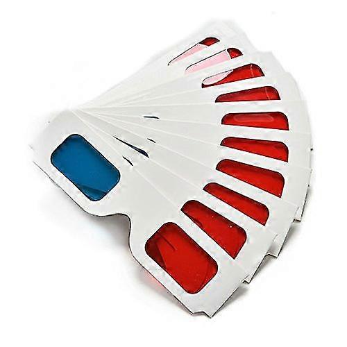 20 Pcs 3d Paper Glasses, Red And Cyan Anaglyph, White Cardboard Frame