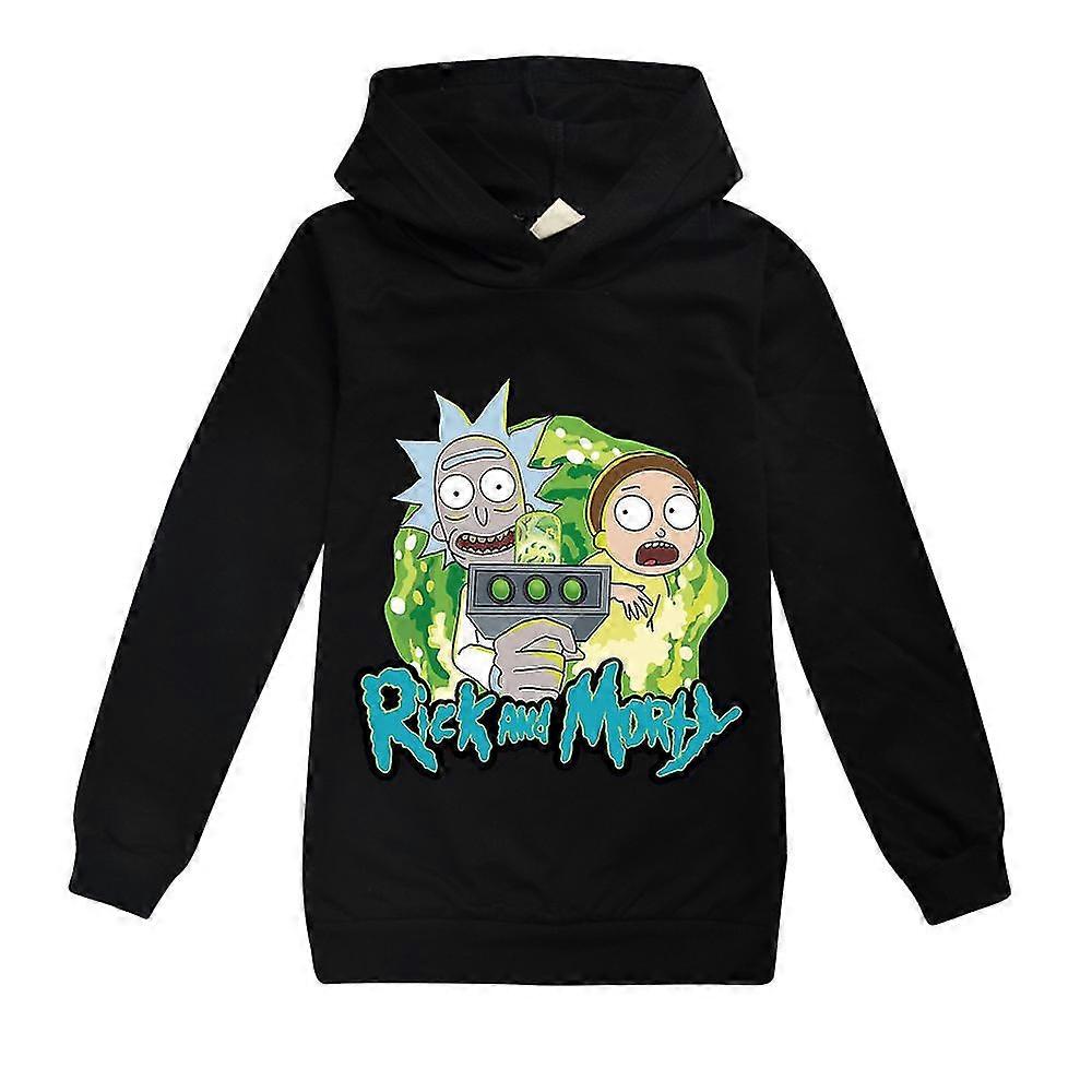 Chlapci Rick a Morty Mikina s potlačou Detská mikina s kapucňou Pulóver Mikiny topy 11-16 rokov ~SSZFV