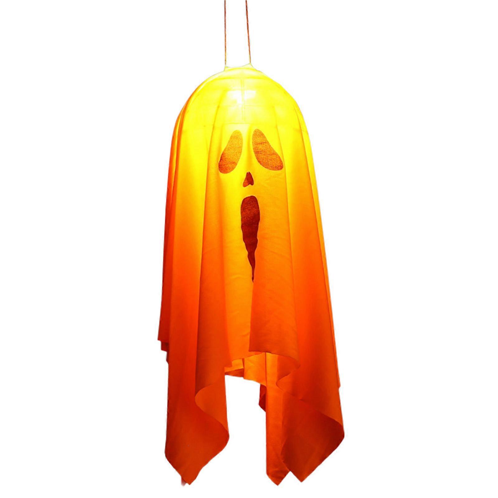 Halloween Ghost Shape LED Light Hanging Decor for Lawn Garden Yard Windsock