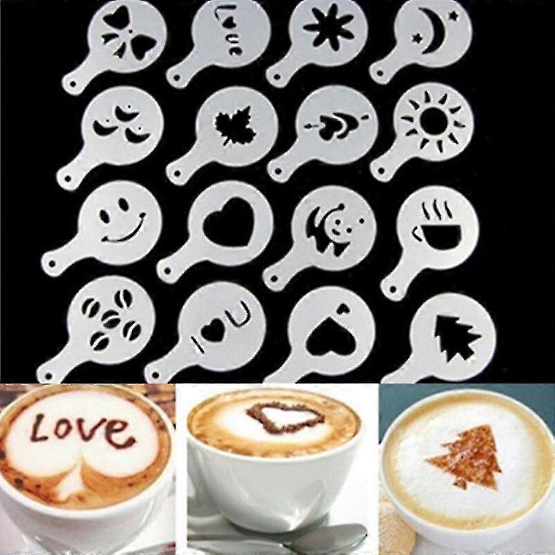 Chocolate Shaker With 16 Piece Coffee Stencils Set