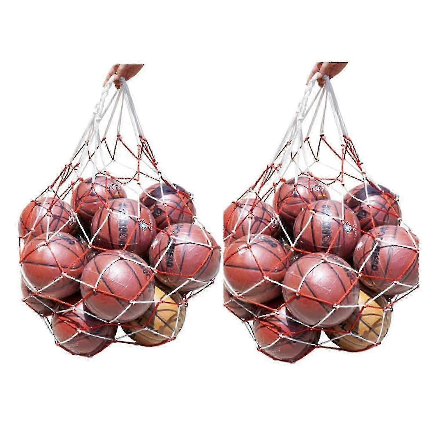 2pcs Large Ball Net Bag Mesh Ball Bag Football Basketball Carrying Net Bag Soccer Volleyball Rugby