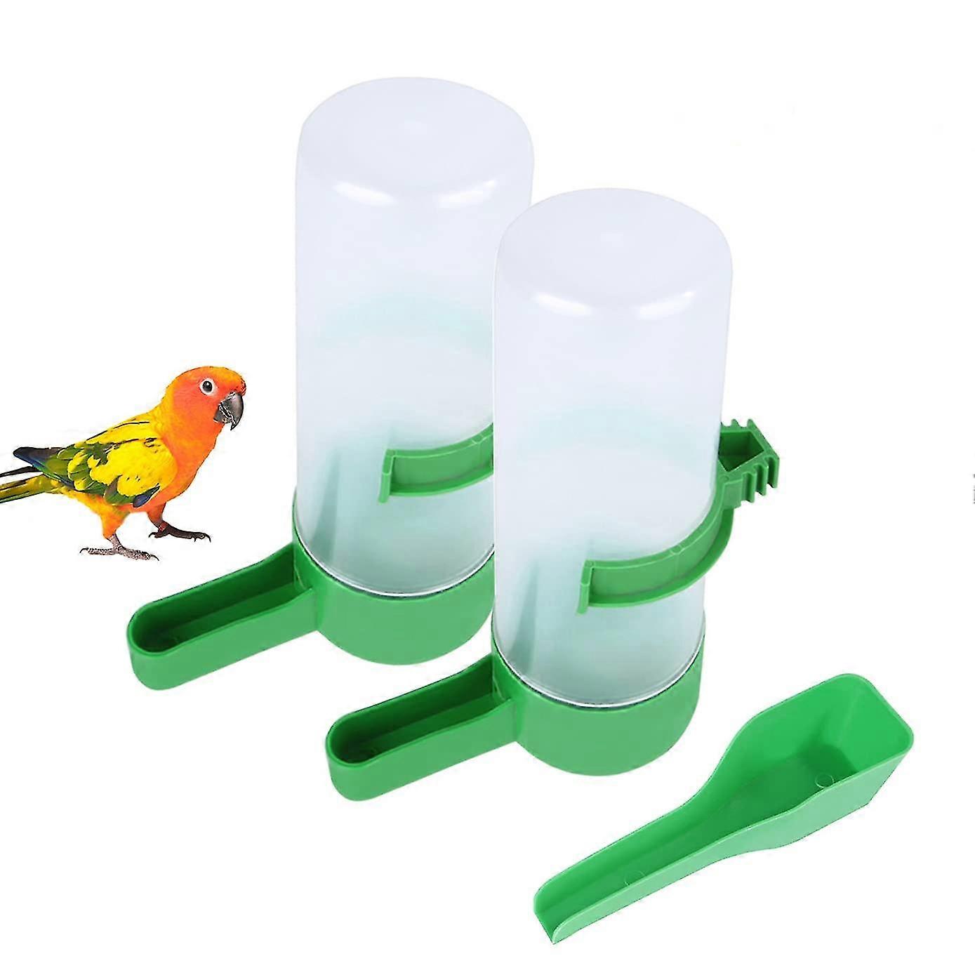 2 Pack Automatic Feeder Dispenser Bird Water Bottle Drink Container