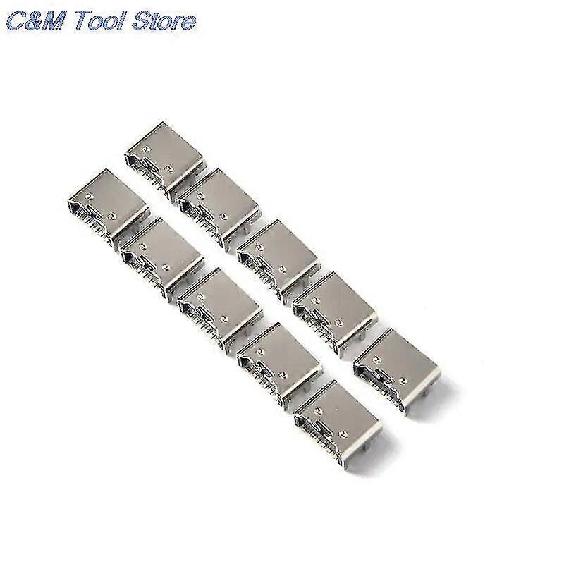 10pcs/lot 6 Pin Smt Socket Connector Micro Usb Type C 3.1 Female Placement Smd Dip For Pcb Design Diy High Current Charging