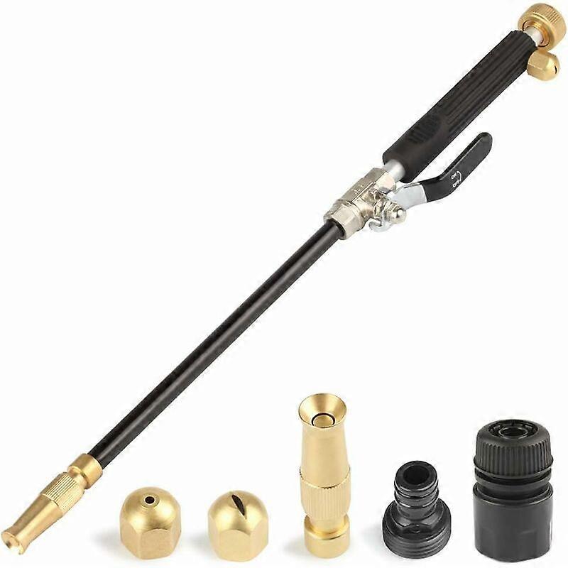 Jet Pressure Washer, High Pressure Hose Nozzle, Pressure Washer Lance, Expandable Garden Hose End, Window Cleaning Sprayer (Adjustable + Black)