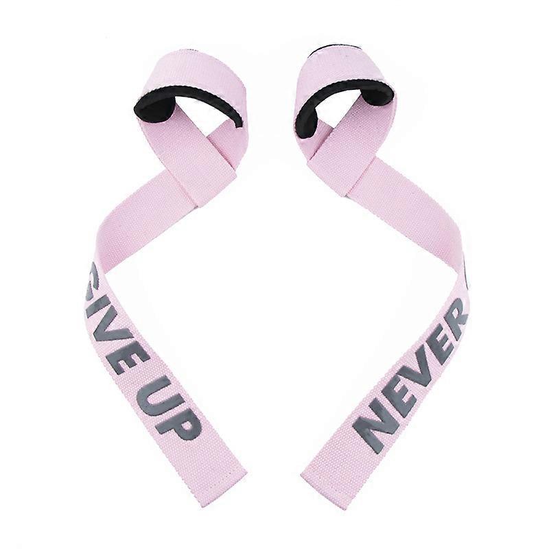 2pcs Weight Lifting Straps -Padded Gym Wrist Strap Anti Slip Hand Bar Grip Strength Training Men Women Pink