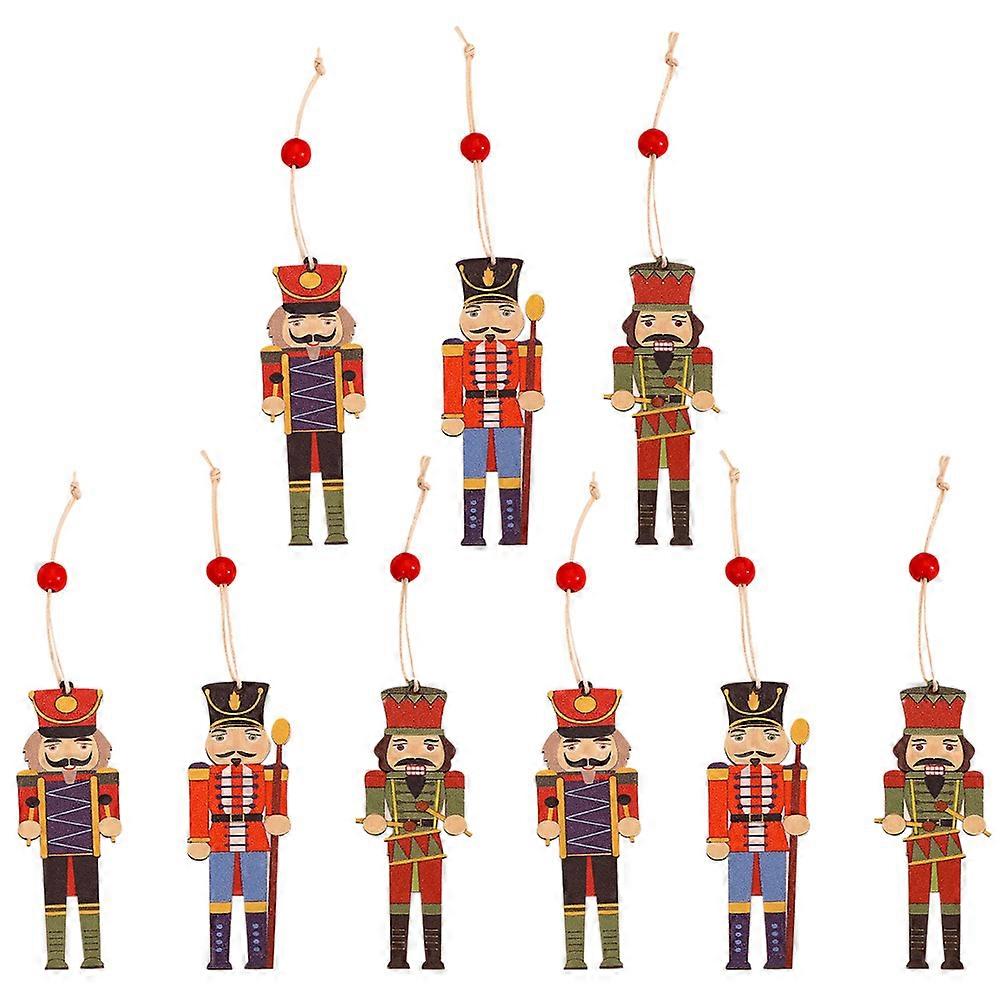 9 Pcs Number Pendant Nutcracker Statue Nutcracker Hanging Decor Nutcracker Puppet Adornment