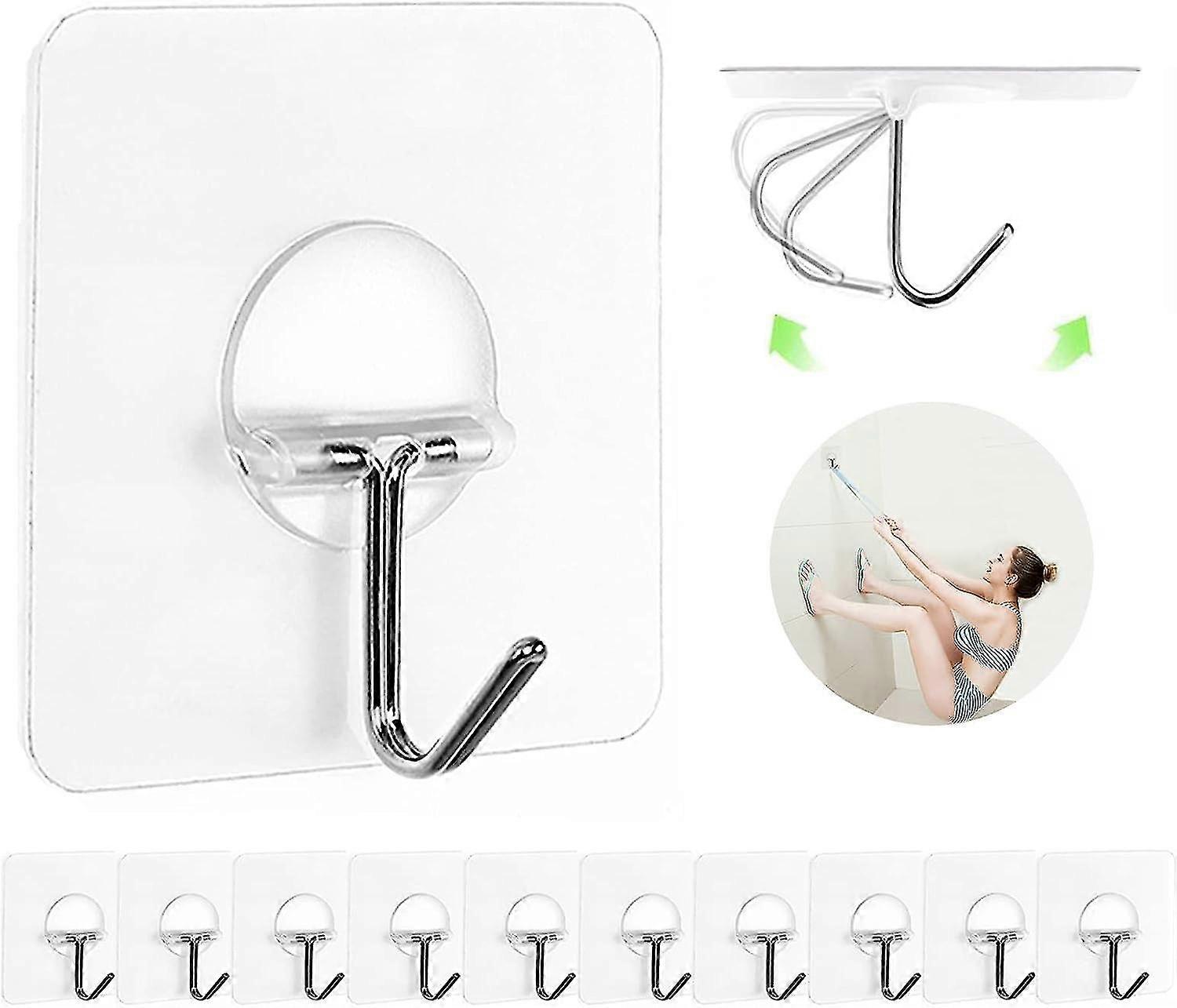 Adhesive Hooks for Hanging Heavy Duty Wall Hooks Self Adhesive Towel Coat Hooks Waterproof