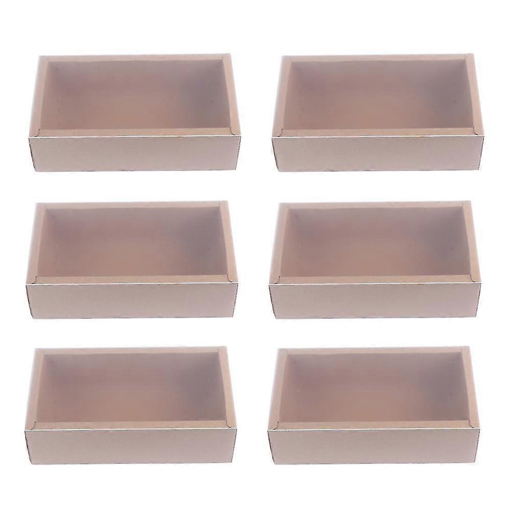 6pcs Kraft Paper Drawer Type Boxes Tea Packaging Box Paper Gift Packing Cases