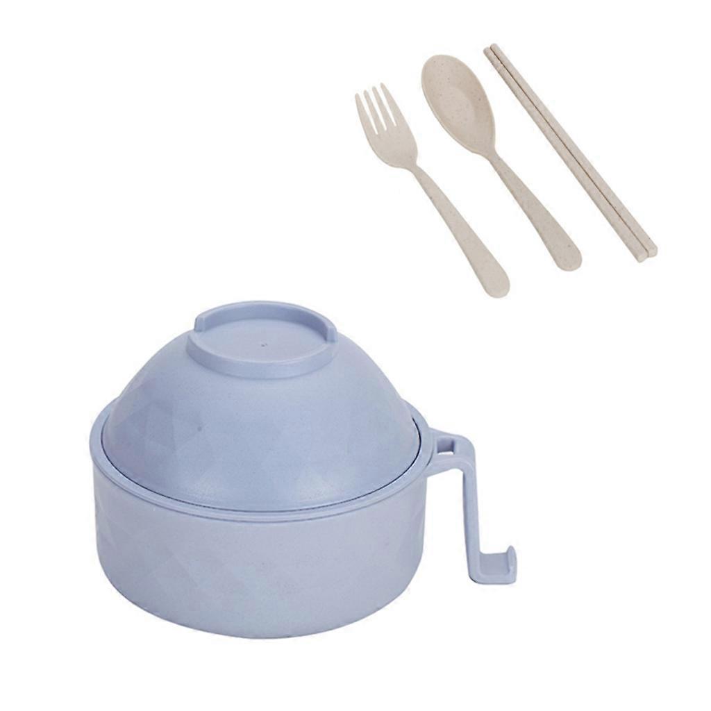 Ramen Noodles Bowl with Lid and Handle Ramen Bowl with Forks Spoons Chopsticks