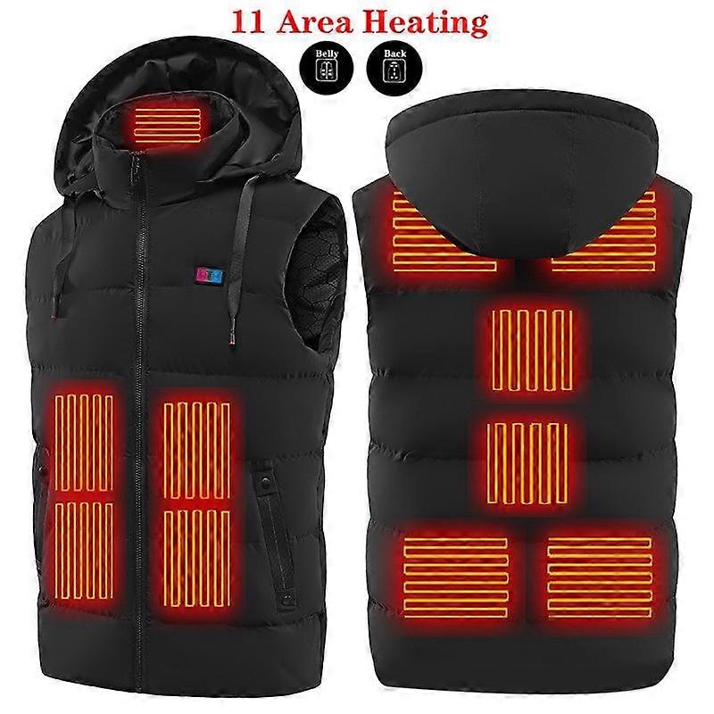 Men's Heated Vest Lightweight Warm Jacket with Removable Hood