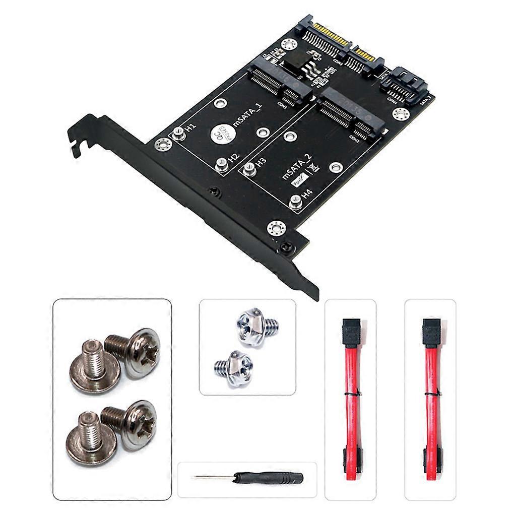 Dual Msata to SATA3 Adapter Two in One Converter Cards with Full Height Bracket